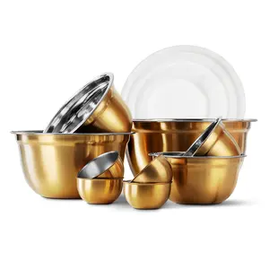 COOK WITH COLOR Mixing Bowls with Airtight Lids, Stainless Steel Bowl, Nesting Salad Bowls for Kitchen Use COOK WITH COLOR Mixing Bowls with Airtight Lids, Stainless Steel Bowl, Nesting Salad Bowls for Kitchen Use