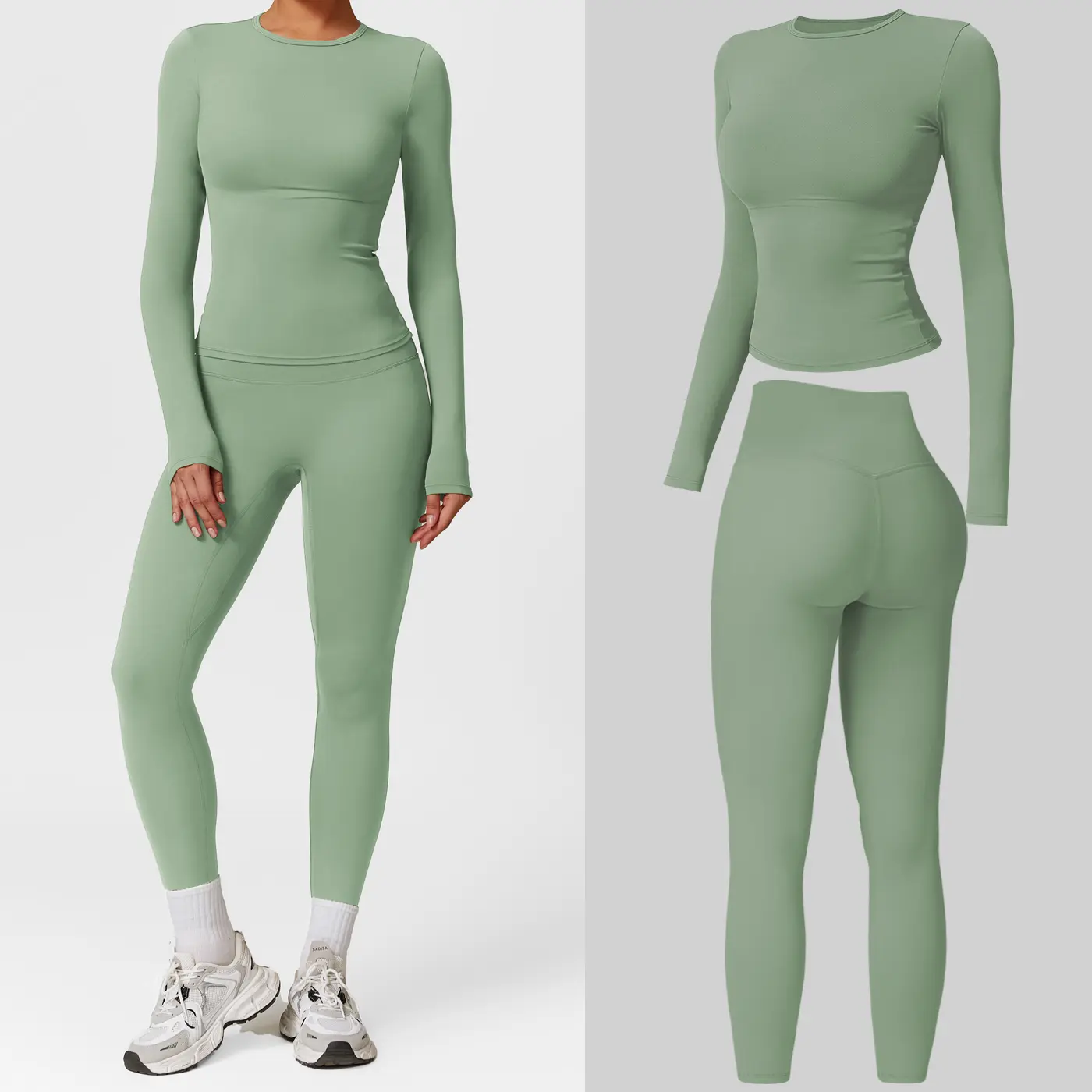 Long Sleeve Set - Basil Green