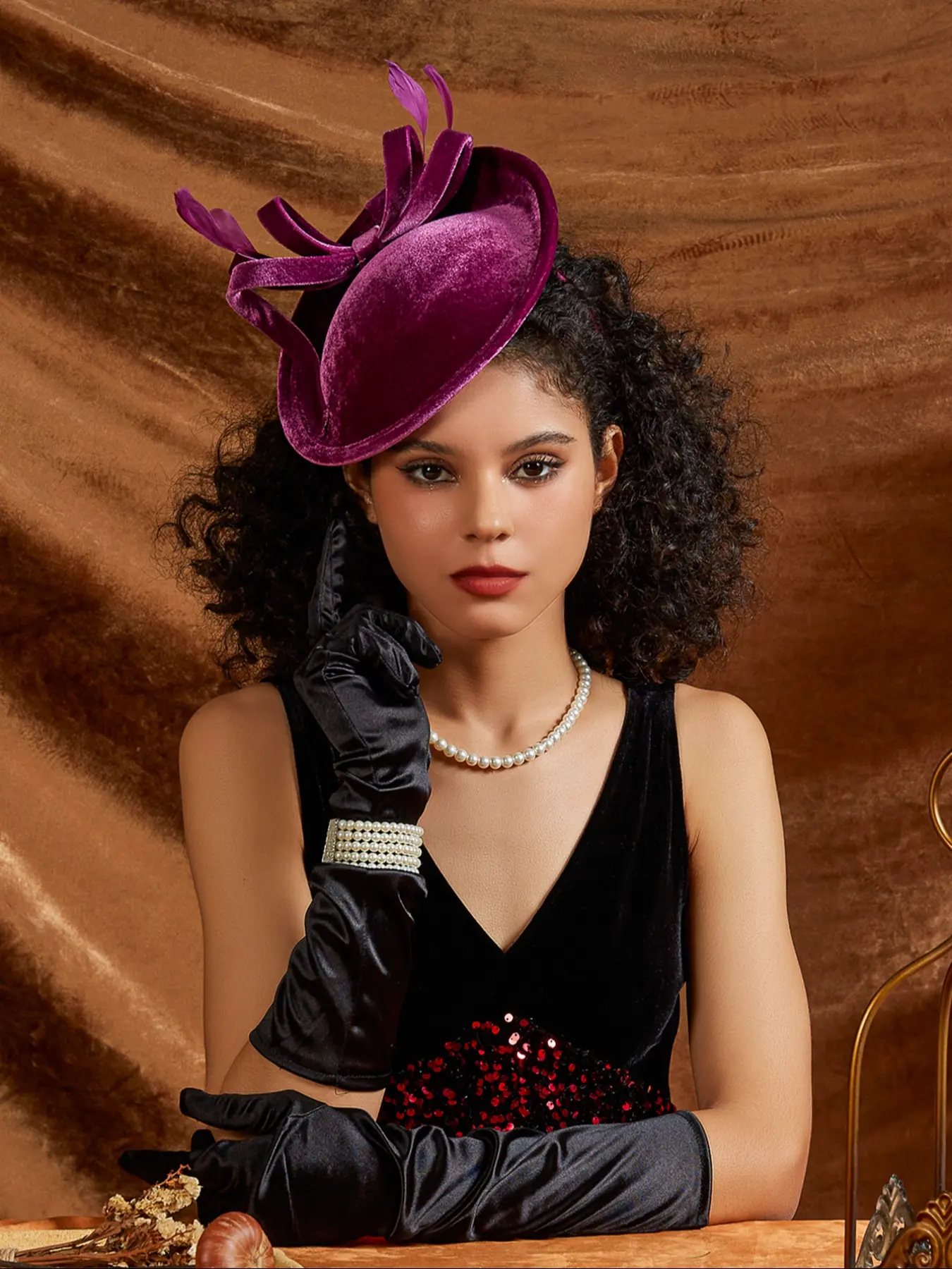 6 Pack Fascinators Derby Hats Mesh Feather Hair Clip Women Formal Vintage Tea Party Fascinators Hat Velvet Bow Feather Bridal Vintage  main image 4