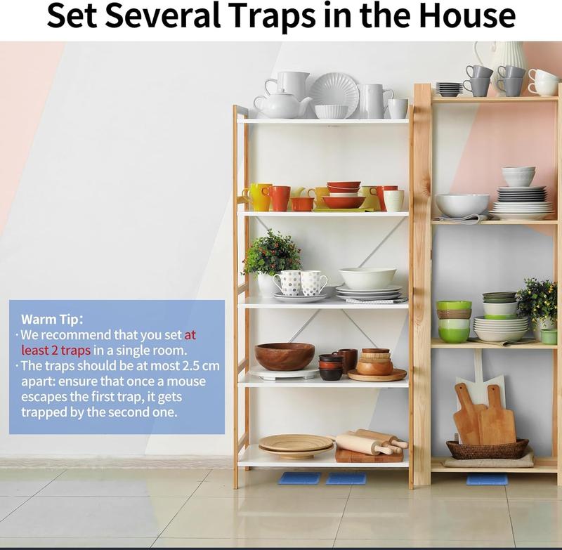 LULUCATCH Mouse & Insect Traps 12 Pack, Heavier Sticky Traps with Non-Toxic Glue for Small Mice & Insects. Sticky Mouse Traps Indoor, Easy to Set, Pet Safe Pest Control