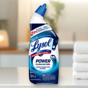 Lysol Power Clinging Gel 24fl oz - Toilet Bowl Cleaner, Clinging Gel, 24fl oz, for Toilet Bowls, Powerful Formula