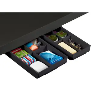 Bostitch Konnect Under Desk Drawer, Self-Adhesive Slide Out Storage Organizer with 4 Customizable Dividers, 2-Pack