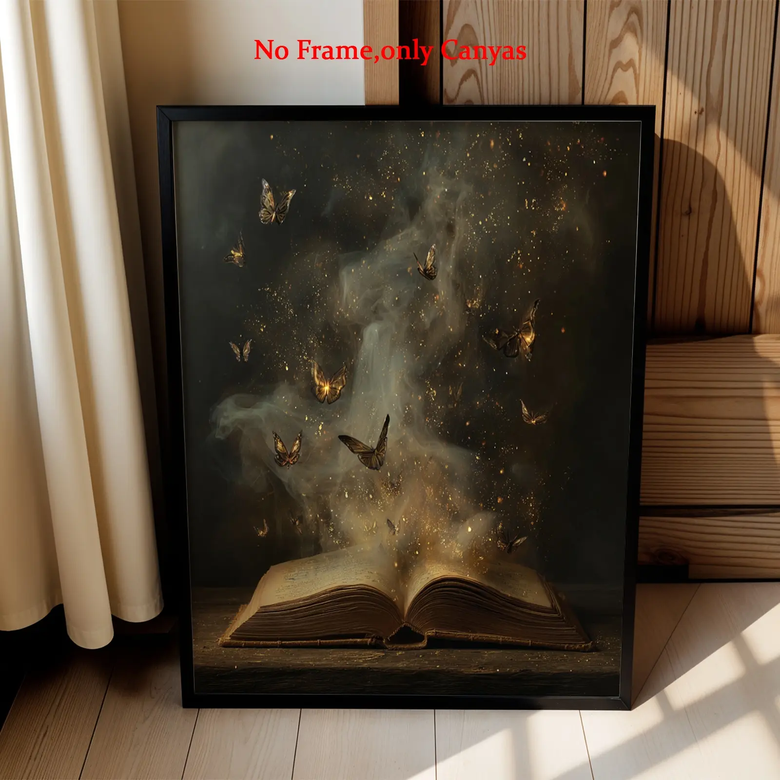 Wall arts Golden Butterflies Magic Posters Butterfly Magic Canvas Prints Bedroom Decor Living Room Decor Gift Unframed