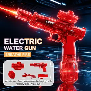 Ultimate Battle Powerful Electric Water Gun, Water Blaster Automatic Squirt Gun with Glowing Muzzle 320cc High Capacity, Up to 32 FT Range, Outdoor Summer Party Toy OutdoorFun for Adults &Kids Toys #Summervibes sound effect