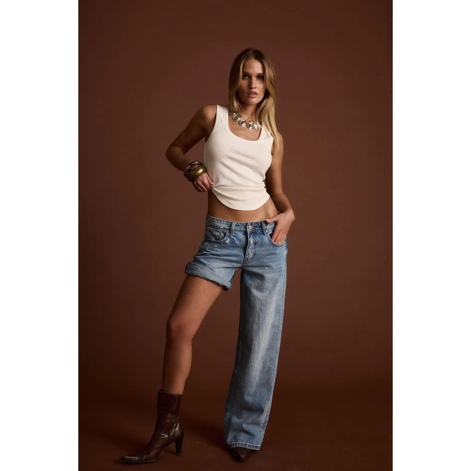 Eastwood Light One Legged Boyfriend Jeans
