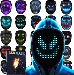 Led Mask Lighted Up Mask - Led Masks with Gesture Sensing Costume for Halloween Costume Cosplay Party Cool Gifts