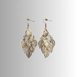 Gold Leaf Dangle Earrings