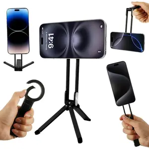 Pocket Phone Tripod Foldable for  16/15/14/13/12 Plus Pro Max Series, Aluminium Smartphone Mini Portable Tripod Cell Phone Stand  Quick Mount