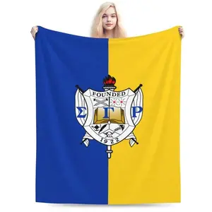 Sigma SGR Gamma Rho Blanket Ultra Soft Flannel Fleece Digital Printed Cozy Warm All Season Bedroom Couch Sofa Throw Decor Fluffy Microfiber Decorative Throw Perfect Birthday Gift Christmas Gift for Sorority Members Proud Greek Style
