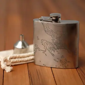 Sitka - Alaska Map Hip Flask