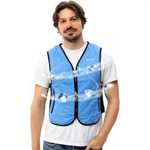 HENNCHEE Uniex Cooling Vest with Pockets 12 PCS Gel Ice Pack Vest Adjustable Fit Ice Jacket