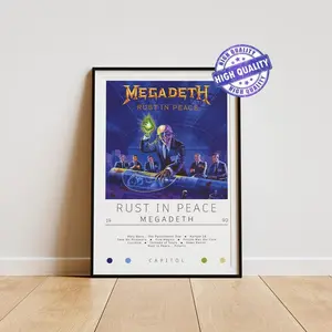 Megadeth Poster | Rust In Peace Poster | Album Poster Prints | Wall Decor Posters | Album Cover | Metal Music Poster