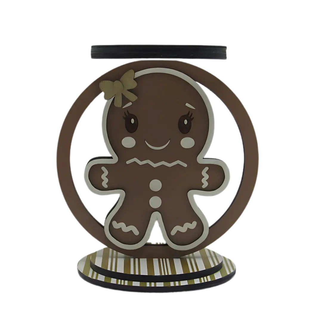 Gingerbread Candle Holder – Christmas 3-Wick Candle Stand for Holiday Decor