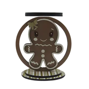 Gingerbread Candle Holder – Christmas 3-Wick Candle Stand for Holiday Decor