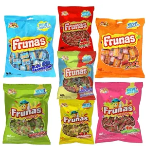 Alberts Frunas Fruit Chews Assorted Flavors 48ct larger Size Blue Raspberry, Strawberry, Watermelon Green Apple, Cherry 27.08 oz