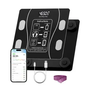Smart Body Scale, High-Accuracy Electronic Scale with 12 Metrics & Measuring Tape, High Precision 0.4-396.8lbs, 3 Units (kg/lb/st), Wide Platform, LCD Display, For Family