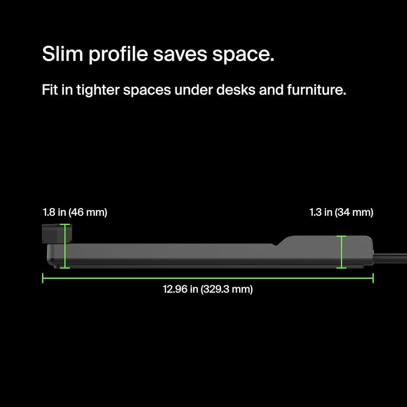 Belkin 12-Outlet Surge Protector Power Strip W/ 12 AC Outlets & 8Ft Flat Plug, Ul-Listed Heavy-Duty Extension Cord for Home, Office, Travel, Computer, Laptop, Charger - 3,940 Joules of Protection