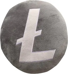 Litecoin Pillow - Embroidered Round Stuffed Plush Crypto Pillow by BlockCraft LTC Plush Pillow…