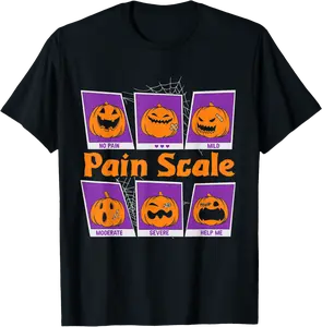 Pain Scale Retro Halloween Nurse Triage and Pain Assessment T-Shirt - Jessicajon Shop 51B0FMJNFX3M