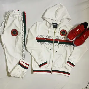 True Hustler 4 Lyfe " CEO" 2 Piece Luxury Jogging Suit (Executive White)
