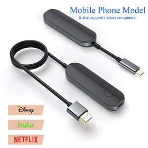 2026-Wireless HDMI Transmitter and Receiver(USB C), HDTV 165FT, Plug & Play, Streaming Media Video/Audio/File, HDMI 2.4G/5G Wireless Extender  for Laptop, Netfix, hulu, PS5, Phone to Monitor, Projector Accessories.