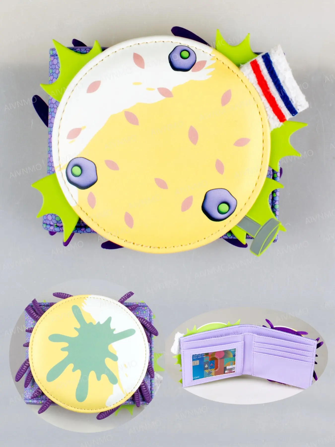 High-Quality 3D Burger Shape Two-Fold Pu Leather Wallet, Fashionable Personalized Card Holder, ID Window, Stylish and Unique Design, Durable Bifold Wallet, Casual Trendy Wallet
