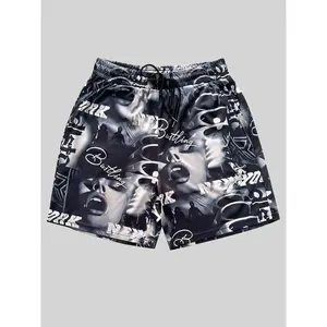 Men’s regular slim-fit printed boxer briefs, summer casual comfortable breathable swim trunks, men’s beach swimwear, GARMENTARY