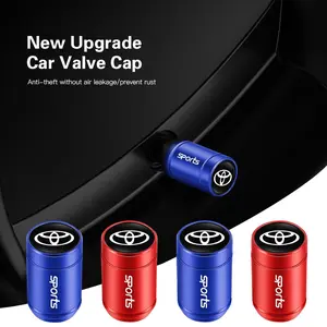 4pcs Aluminum Alloy Styling Car Wheel Tire Air Valve Caps For Toyota 86 Mirai Supra Prado Alphard Crown Vellfire Sequoia Venza Avalon Prius Camry Yaris RAV4 Highlander Sienna Reiz Auris Harrier Fortuner CHR Automotive Accessories