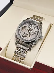 Luxury Women's Mechanical Watch, Hollow Out Automatic Night Light Waterproof, Casual Style, Ideal Gift for Her, High-End Fashion Accessory