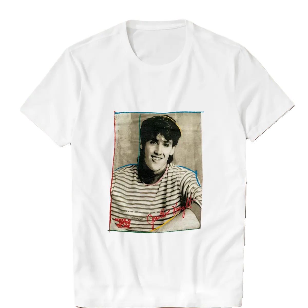 Kids On The Block Jonathan Knight White T-shirt Casual Cotton Fabric Shirt Men's Sweatshirt
