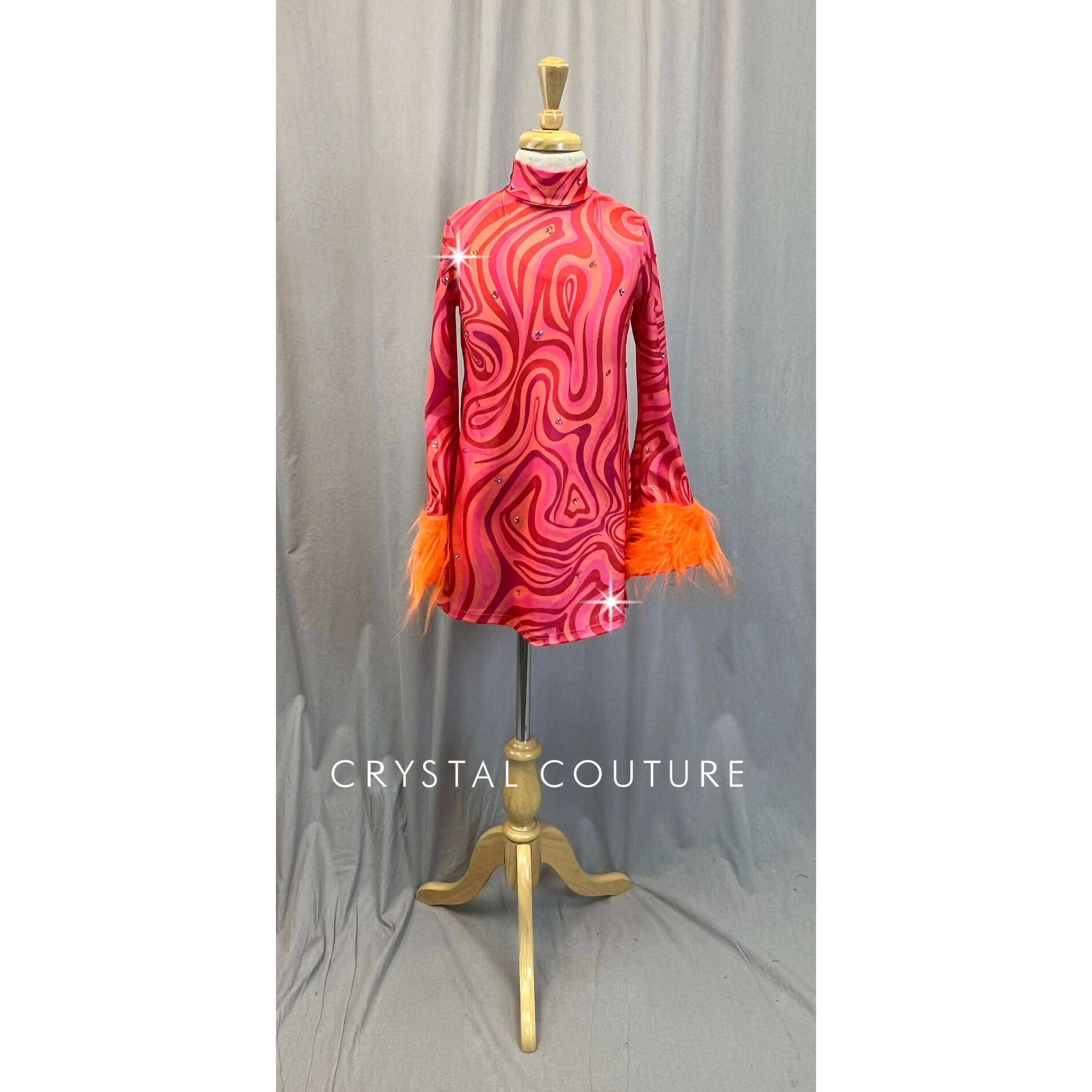 Pink and Orange Disco Dress-Built In Leotard