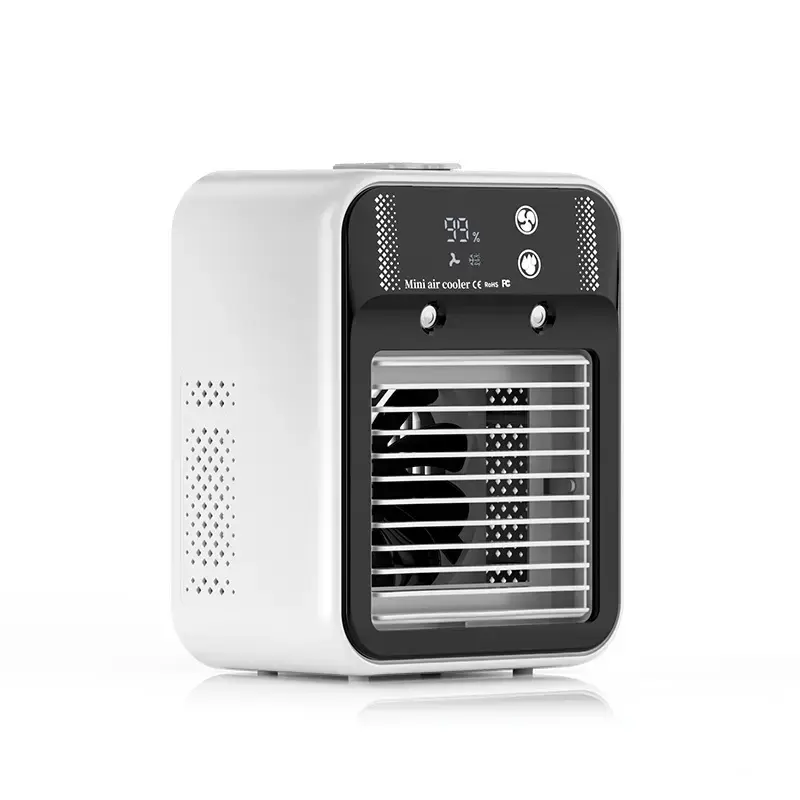 Portable Air Cooler Fan, Personal Cooling Fan with 2 Speeds and 2 Mist Modes, Rechargeable Air Cooler with 3000mAh Battery, Quiet Fan for Room, Car, Office and Outdoor Use