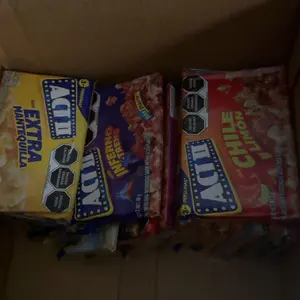 Order with 8 bags. 9 different flavors to choose from. Act II Savory Popcorn bags. Variety of Flavors Including Infierno, Habanero, Chile Limón, Extra Mantequilla, Mantequilla, Natural, Queso Jalapeño, Queso Extremo or X-Quitez.