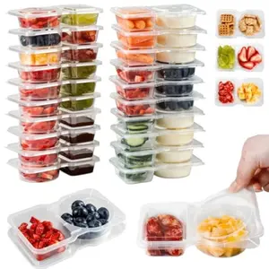 20 snack containers, snack packaging containers, double-compartment snack containers, suitable for dining out and camping, snack boxes
