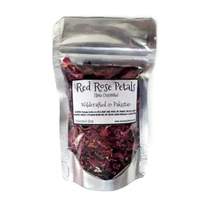 Reiki Charged Red Rose Petals Rosa Centifolia Wildcrafted in Pakistan Loose Leaf Dried Flower 0.25 oz bag Small Sample DIY Decor