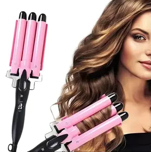 3-Barrel Hair Waver with 22mm Barrels, Styling Tool for Creating Wave Patterns, Suitable for Hair Styling Use by Women and Girls