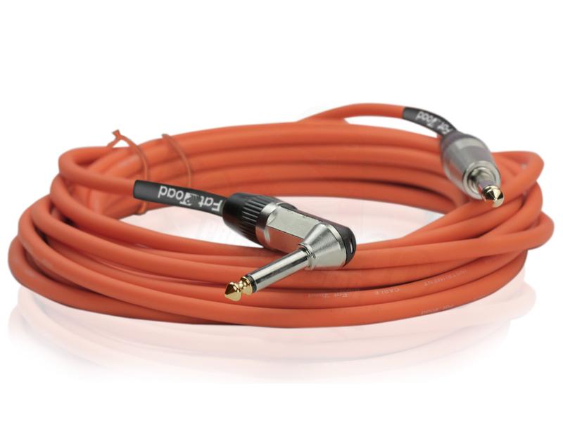 Guitar Cables (6 Pack) Right Angled Instrument Cord by FAT TOAD - 20FT 1/4 Quarter Inch Straight-End