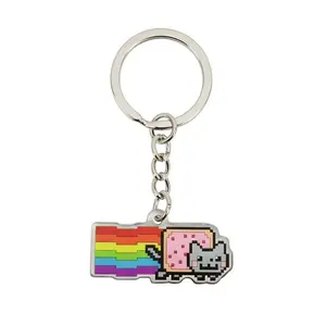 Nyan Cat Keychain, Rainbow Cat Meme Acrylic Charm, Funny Cute Iconic Internet Meme Aesthetic, Gift for Cat Lovers, Gift for Meme Fans, Gift for Friends