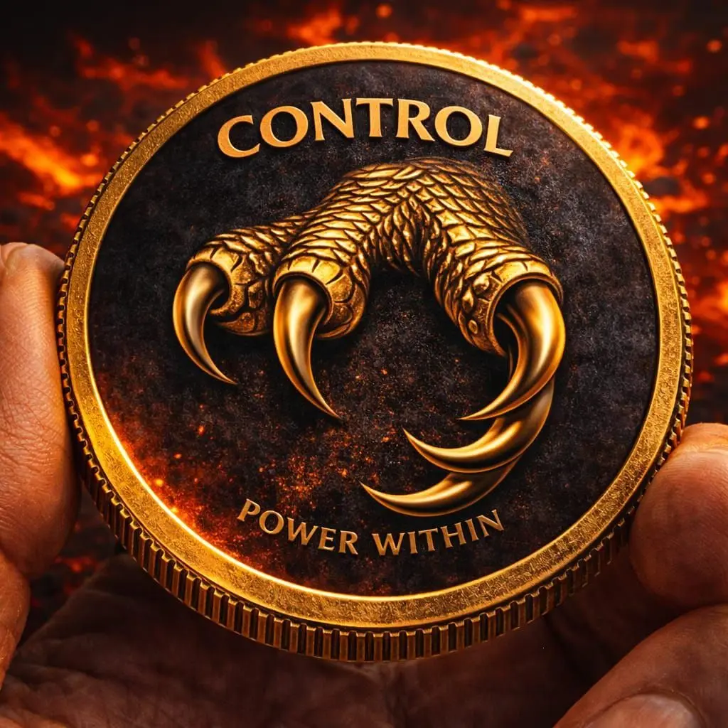 Decision Coin Chaos Control - Motivational Challenge Coin Gift for Men Power Mindset Token