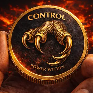 Decision Coin Chaos Control - Motivational Challenge Coin Gift for Men Power Mindset Token