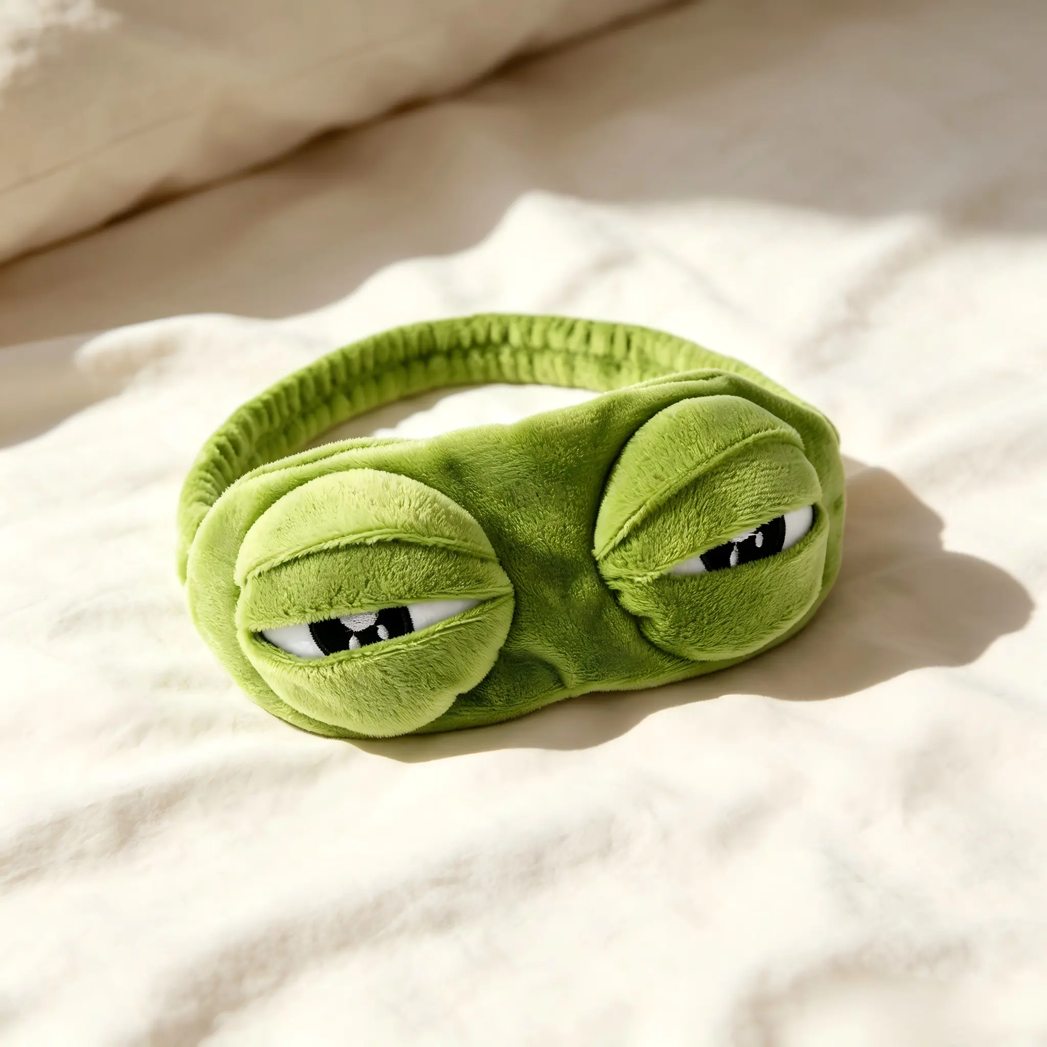 No More Slipping! 1pc 3D Sad Frog Face Wash Headband Wide Elastic Non-Slip Hair Band For Skincare Makeup Mask Funny Cute Hair Accessory