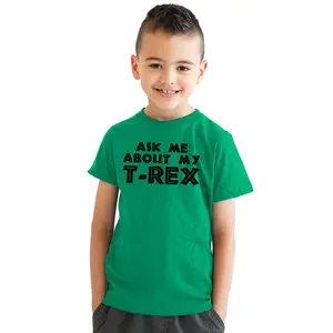 Youth Ask Me About My Trex T Shirt Funny Cool Dinosaur Flip Graphic Print Kids Funny T Shirts Flip Tops for Kid Funny Dinosaur Short Sleeve Novelty Tees for Kids