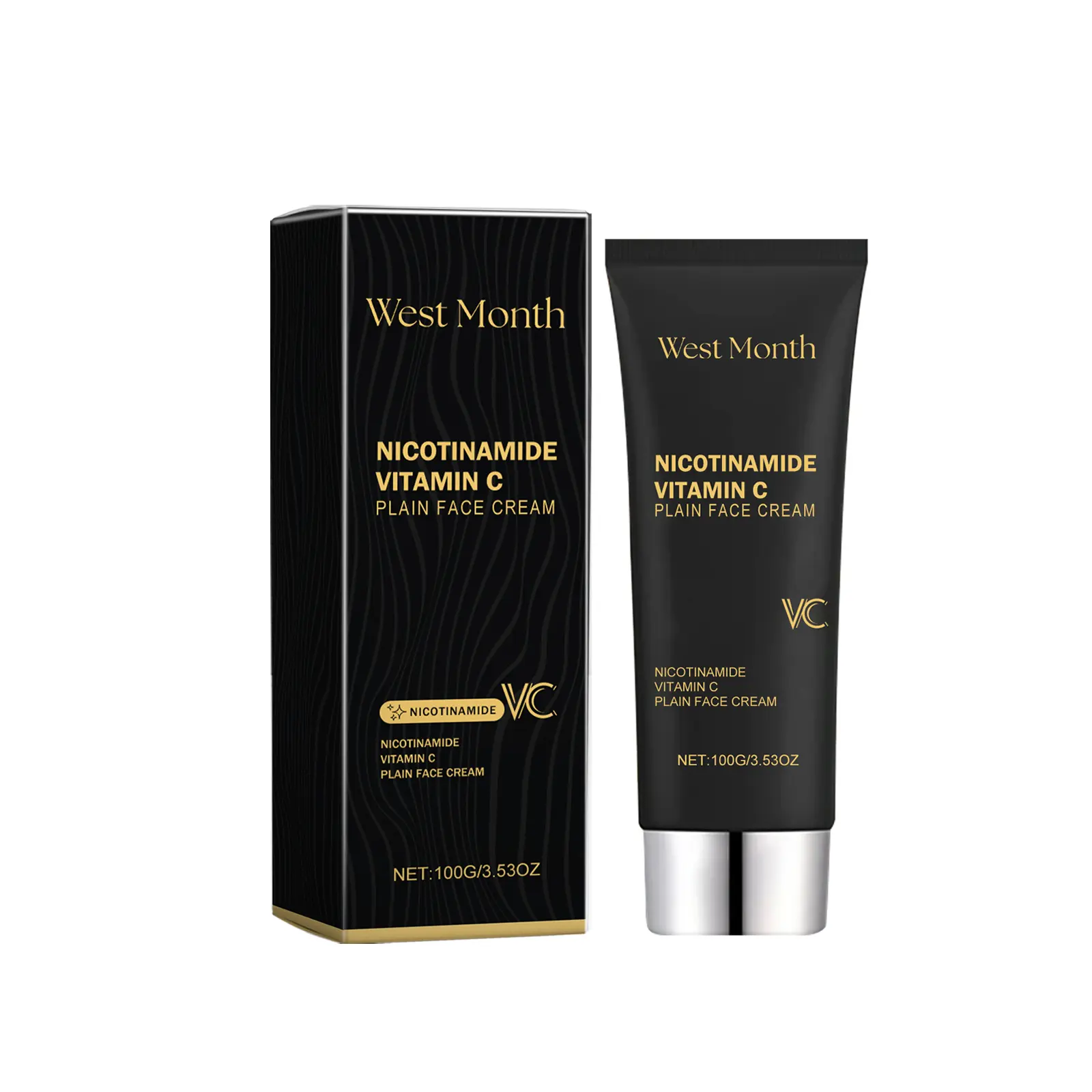 West&Month Niacinamide Vitamin C Tone-Up Cream - Brightens Skin & Evens Tone - Natural Concealer Beauty Cream.Body Glaze 100g/3.53oz