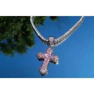Pink Cross & Chain