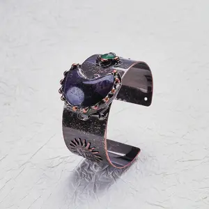 4-Color Natural Crystal Bracelet (Amethyst+Aventurine+Obsidian+Labradorite) | Purple+Emerald+Jet+Starlight, Retro Color Block for Style | Smooth Beads | Daily Versatile | Temperament Accessory【PS.1.24 LIVE】