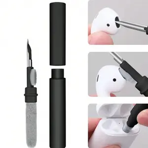 1pc 3-In-1 Earbuds Cleaning Pen with Soft Brush, Ideal for Wireless Earphones & Headphones, Perfect for Charging Boxes, Computers, Keyboards, Portable