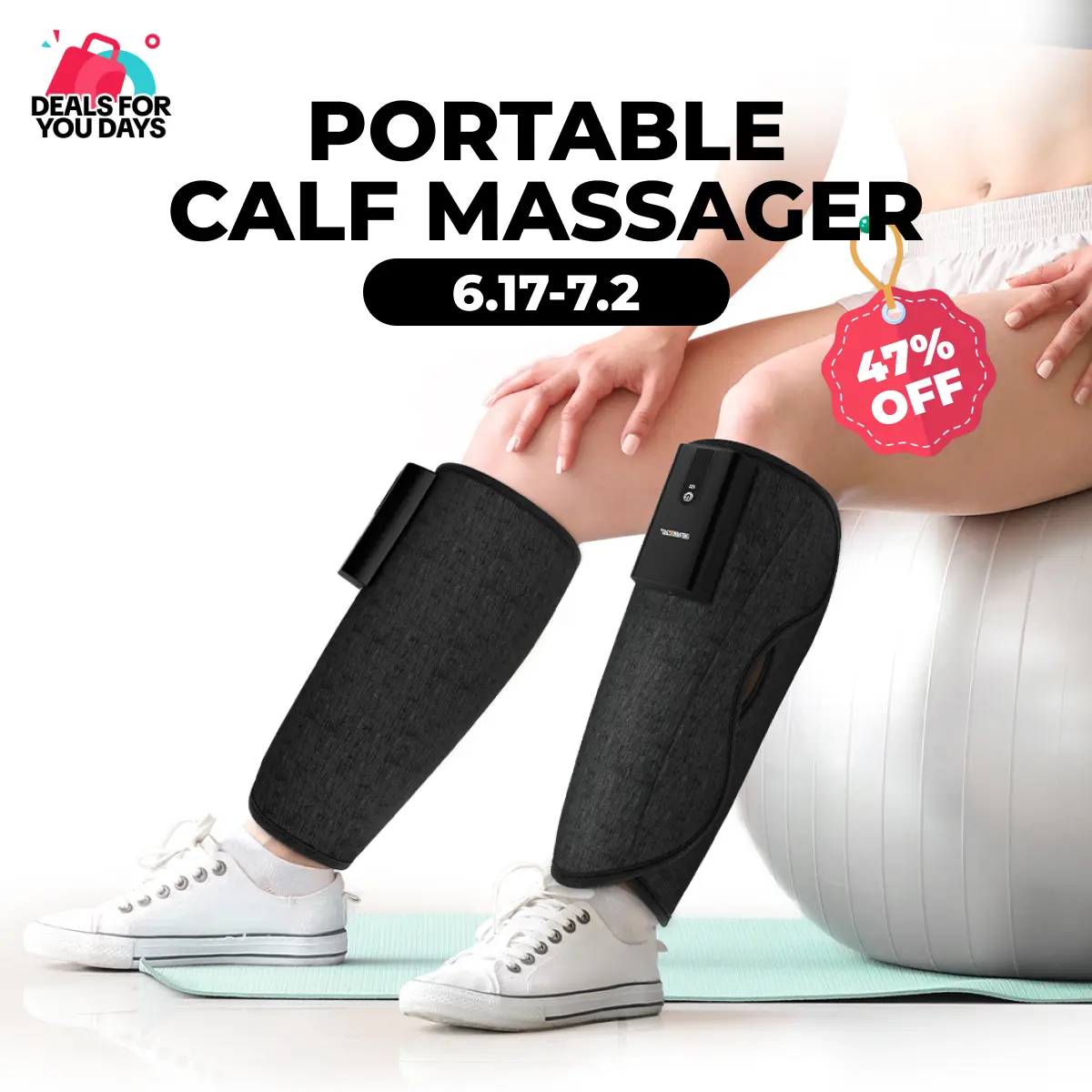 CINCOM Wireless Portable Leg Massager with Calf Airbags, Customizable Modes, Adjustable Intensity Levels - Portable Muscle Massagers, Self Care Products, Women's Relaxation Gifts