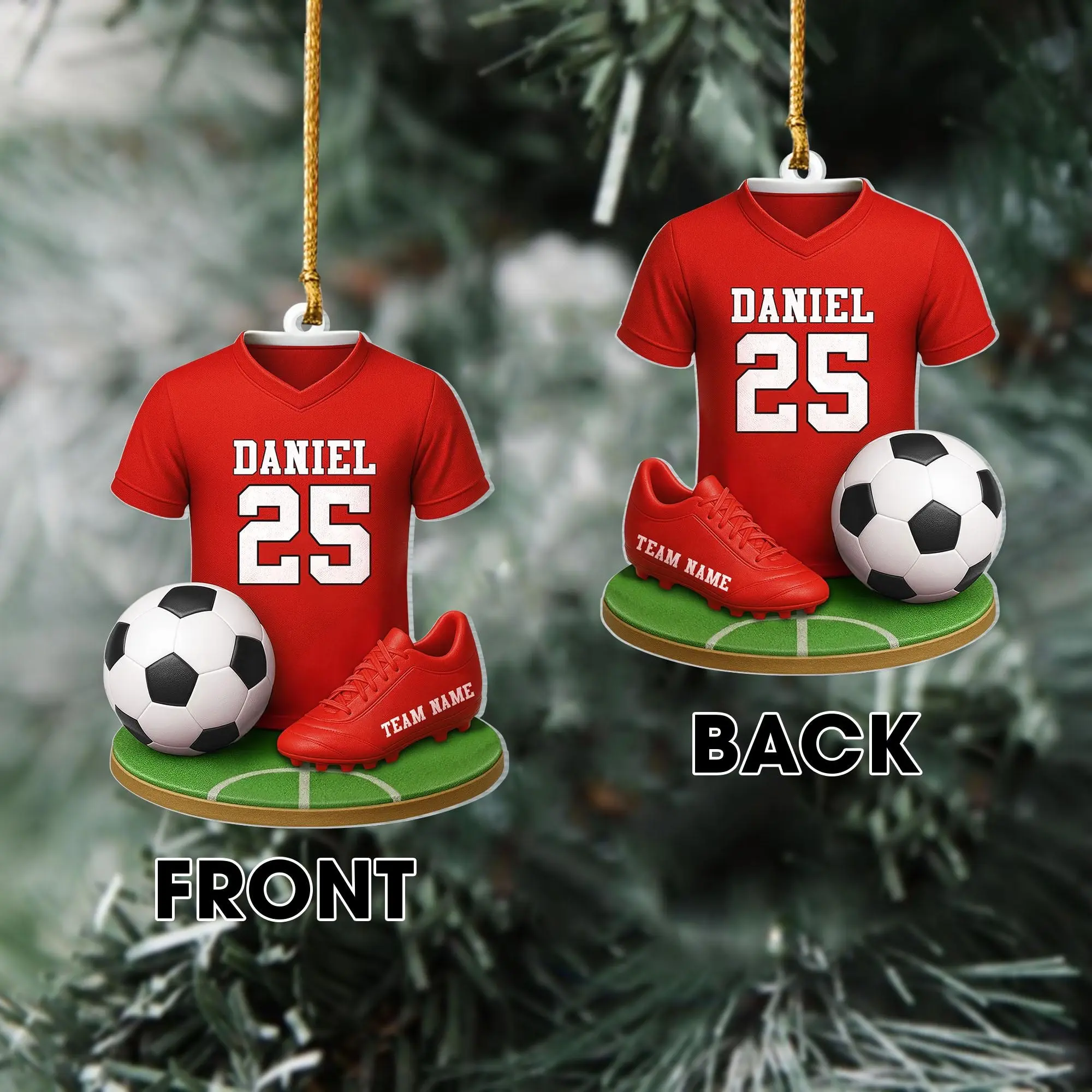 [NEW] Personalized Soccer Ornament 2025, Custom Soccer Player Gift, Team Christmas Ornament, Sports Holiday Decoration