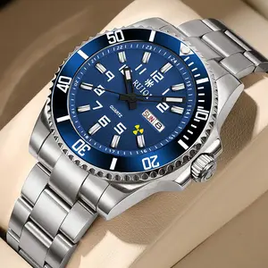 Rotating Luminous Mechanical luxury dress Watch, Men's Sports Casual Holiday Gift, Multifunctional Mechanical Wristwatch, 360° Rotating Bezel/Multi-Color Luminous mineral glass Dial/Stainless Steel Strap