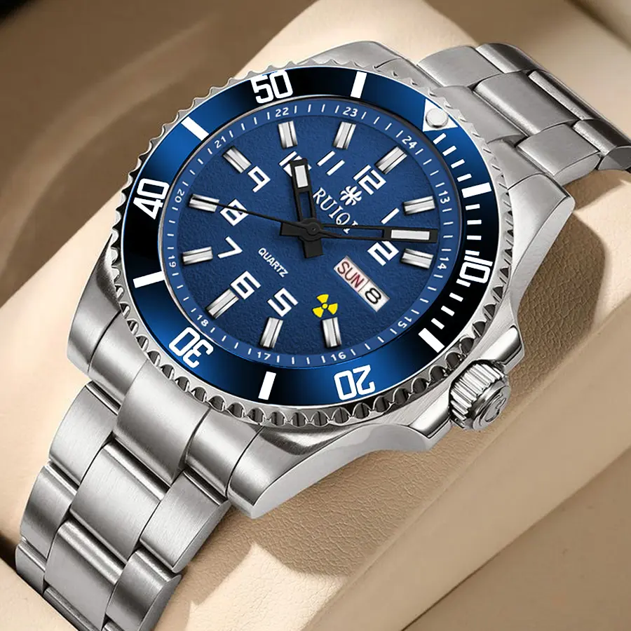 Rotating Luminous Mechanical luxury dress Watch, Men's Sports Casual Holiday Gift, Multifunctional Mechanical Wristwatch, 360° Rotating Bezel/Multi-Color Luminous mineral glass Dial/Stainless Steel Strap
